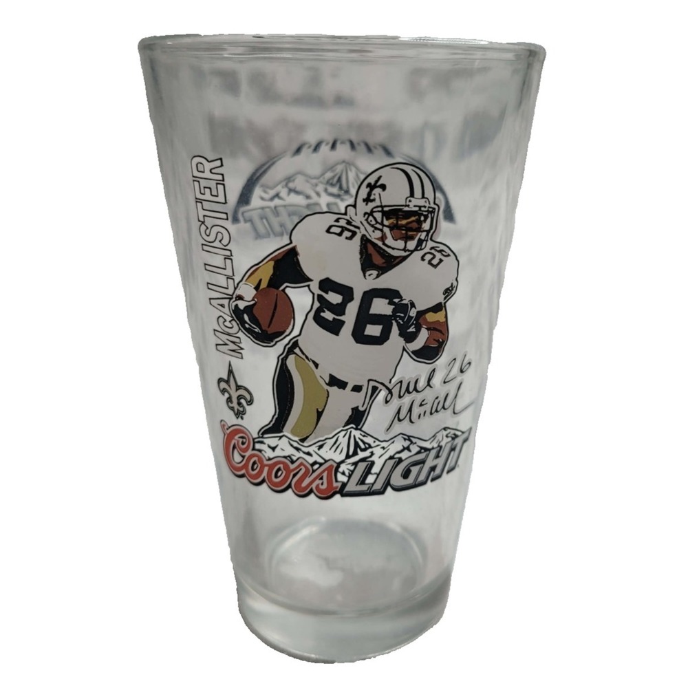 Coors Light New Orleans Saints Deuce McAllister "26"‎ Pint Glass Collectible NFL